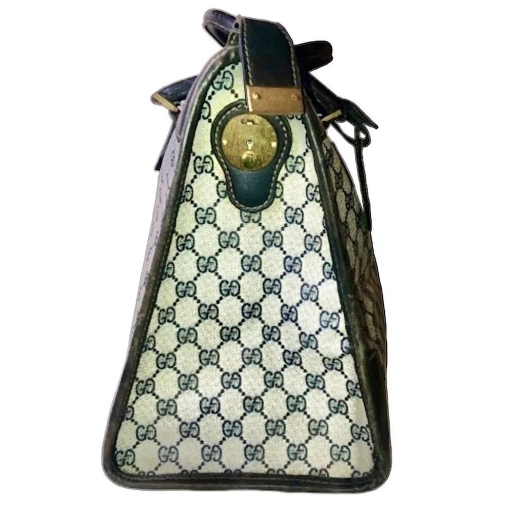 GUCCI GG SUPREME Navy Locking Doctors Work Travel Overnight Bag Dust Bag COA
